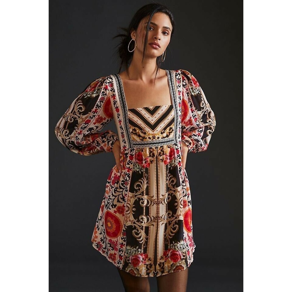 New Anthropologie Nikasha Floral Mini Dress Size X-Small - Picture 1 of 1